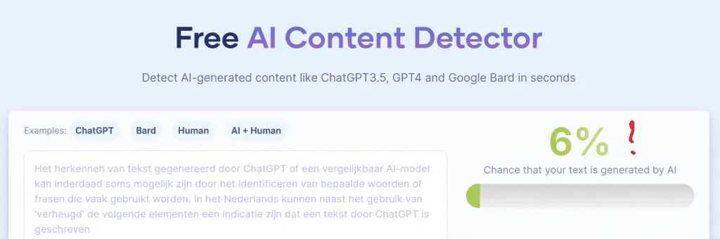 chatgpt detectie